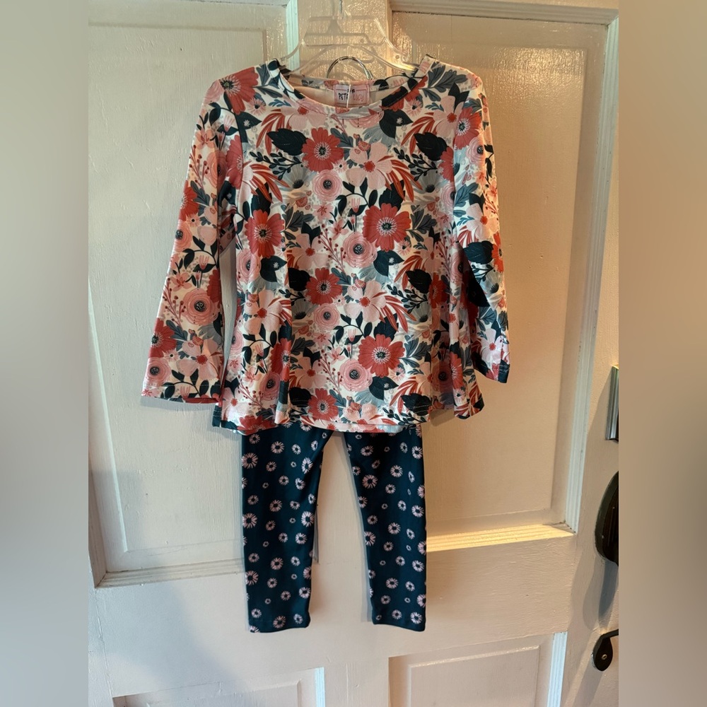 Floral Kids Matching Set - Pink and Blue